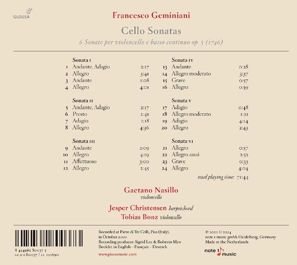 Produktbild: Cello Sonatas,Op. 5