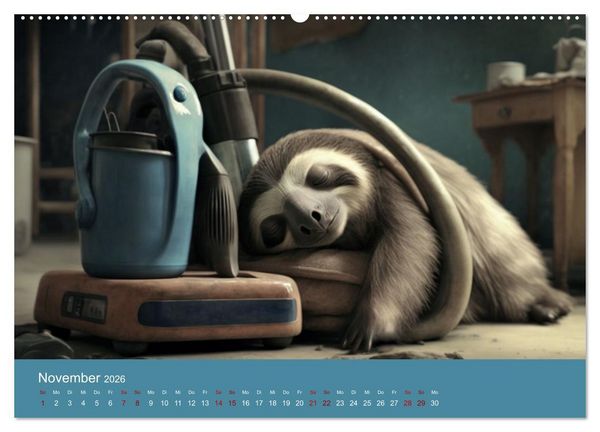 Produktbild: Der Kalender f&uuml;r echte Faultiere (hochwertiger Premium Wandkalender 2026 DIN A2 quer), Kunstdruck in Hochglanz