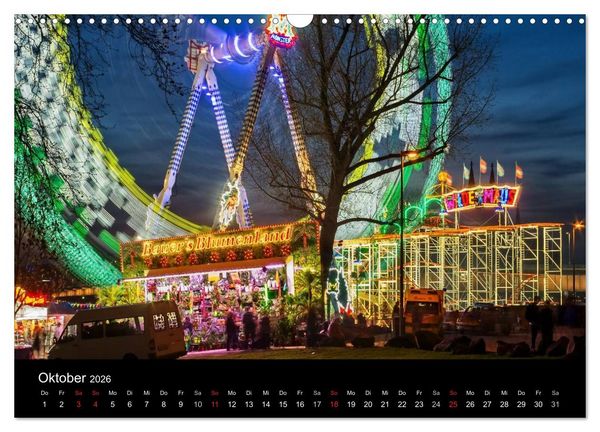 Produktbild: K&ouml;ln bei Nacht - dunkelbunte Stadt (Wandkalender 2026 DIN A3 quer), CALVENDO Monatskalender
