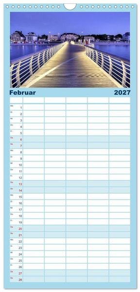 Produktbild: Familienplaner 2027 - Timmendorfer Strand mit 5 Spalten (Wandkalender, 21 x 45 cm) CALVENDO