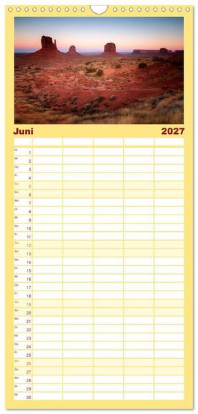 Produktbild: Familienplaner 2027 - Wild, Wide, West mit 5 Spalten (Wandkalender, 21 x 45 cm) CALVENDO