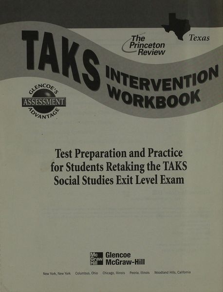 Produktbild: Taks Intervention Workbook/Test Preparation and Practice for Students Retaking the Taks Social Studies Exit Level Exam