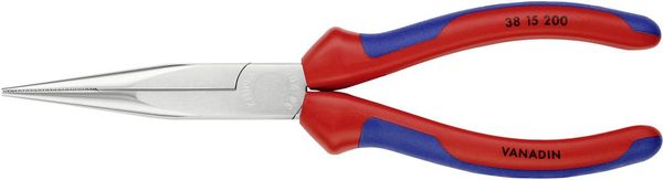 Knipex 38 15 200 Elektronik- u. Feinmechanik Flachrundzange Gerade Vanadium Elektrostahl 200mm