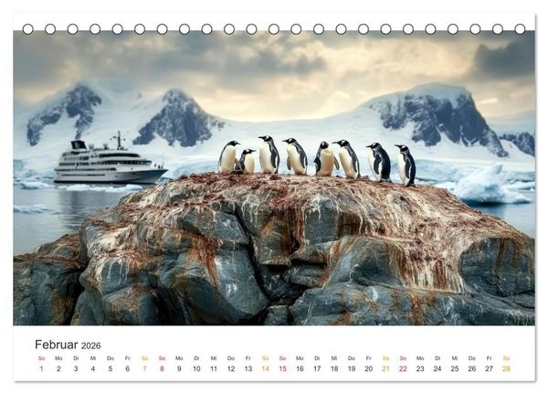 Produktbild: Antarktis - eisige Sch&ouml;nheit (Tischkalender 2026 DIN A5 quer), CALVENDO Monatskalender