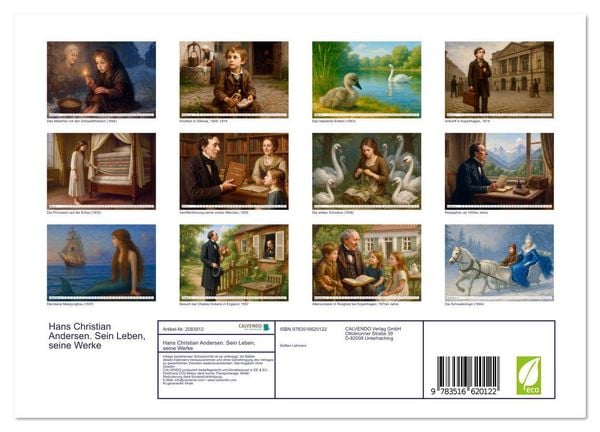 Produktbild: Hans Christian Andersen. Sein Leben, seine Werke (Wandkalender 2026 DIN A4 quer), CALVENDO Monatskalender