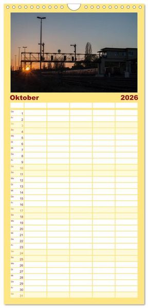 Produktbild: Familienplaner 2026 - Auf Gleisen durch Berlin mit 5 Spalten (Wandkalender, 21 x 45 cm) CALVENDO