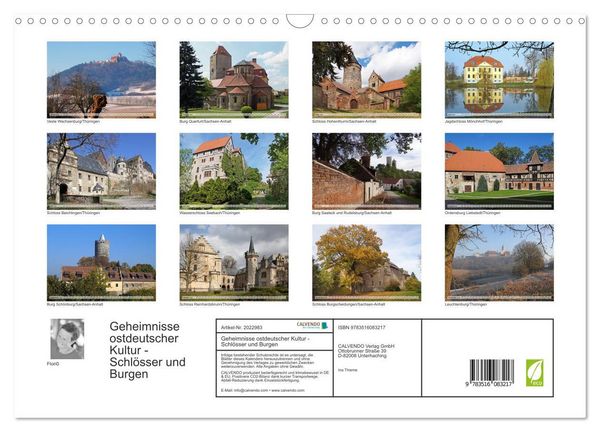 Produktbild: Geheimnisse ostdeutscher Kultur - Schl&ouml;sser und Burgen (Wandkalender 2026 DIN A3 quer), CALVENDO Monatskalender