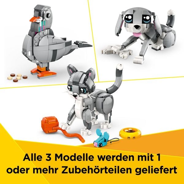LEGO Creator 3in1 Graue Katze - Modell umbaubar in Hund oder Taube 31163