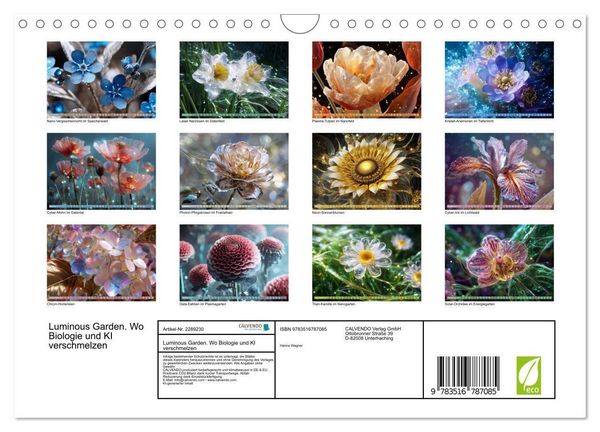 Produktbild: Luminous Garden. Wo Biologie und KI verschmelzen (Wandkalender 2027 DIN A4 quer), CALVENDO Monatskalender