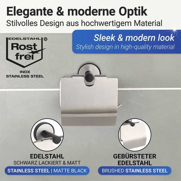 Produktbild: UV-Loc&reg; Toilettenpapierhalter mit Deckel Mod. Udine, Befestigen ohne Bohren