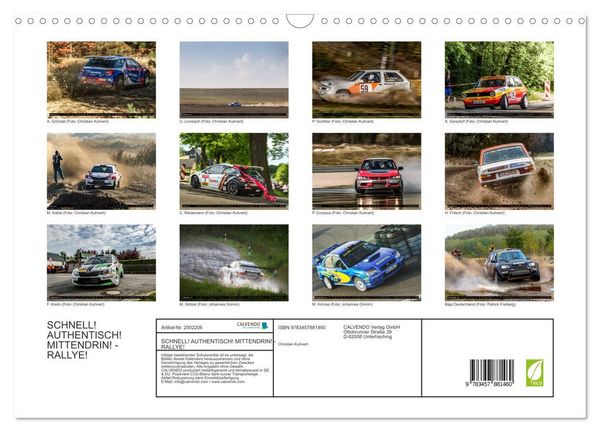 Produktbild: SCHNELL! AUTHENTISCH! MITTENDRIN! - RALLYE! (Wandkalender 2026 DIN A3 quer), CALVENDO Monatskalender