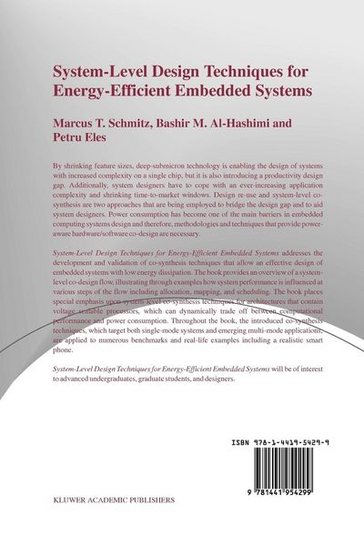 Produktbild: System-Level Design Techniques for Energy-Efficient Embedded Systems