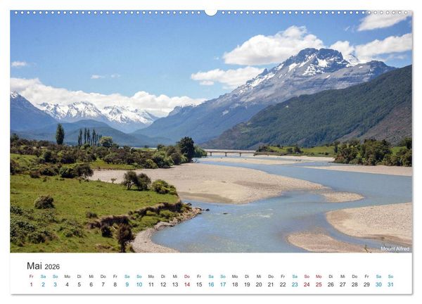 Produktbild: Neuseelands Berge (hochwertiger Premium Wandkalender 2026 DIN A2 quer), Kunstdruck in Hochglanz