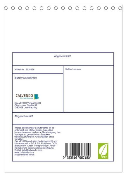 Produktbild: Abgeschminkt! (Tischkalender 2027 DIN A5 hoch), CALVENDO Monatskalender