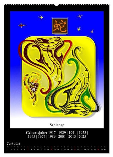 Produktbild: Chinesisches Horoskop (Wandkalender 2026 DIN A2 hoch), CALVENDO Monatskalender