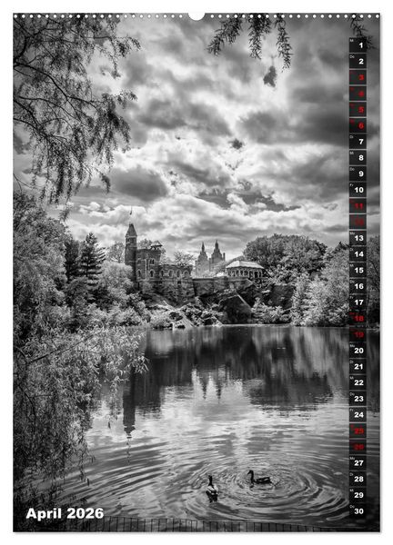 Produktbild: NEW YORK CITY Monochrome Stadtansichten (hochwertiger Premium Wandkalender 2026 DIN A2 hoch), Kunstdruck in Hochglanz
