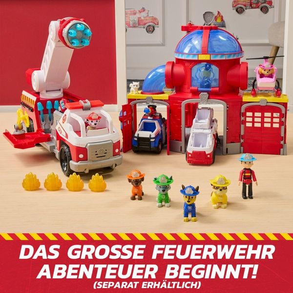 Produktbild: PAW Patrol Fire Rescue - Marshalls Deluxe Feuerwehr-Truck, 50 cm lang, mit Marshall Hundefigur