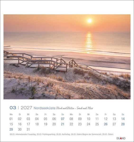 Produktbild: Nordseek&uuml;ste Postkartenkalender 2027 - Wind und Wellen - Sand und Meer