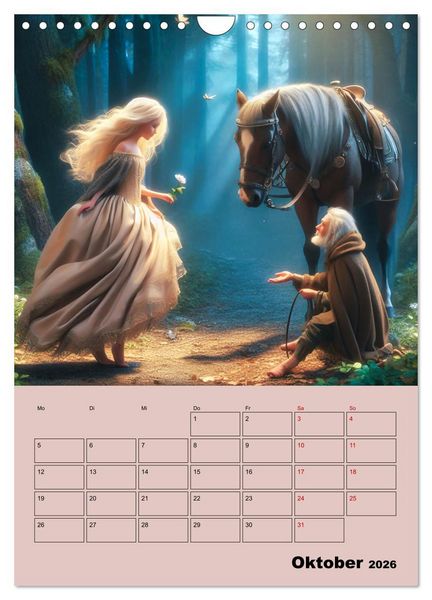 Produktbild: K&ouml;nigliche Momente - Kleine Prinzessin im M&auml;rchenwald (Wandkalender 2026 DIN A4 hoch), CALVENDO Monatskalender