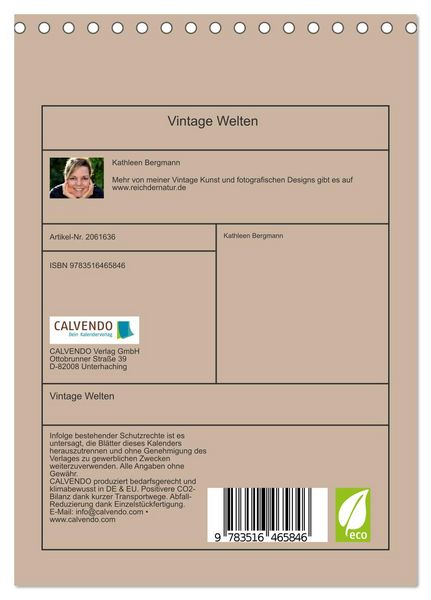 Produktbild: Vintage Welten (Tischkalender 2026 DIN A5 hoch), CALVENDO Monatskalender