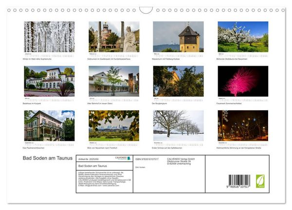 Produktbild: Bad Soden am Taunus (Wandkalender 2026 DIN A3 quer), CALVENDO Monatskalender