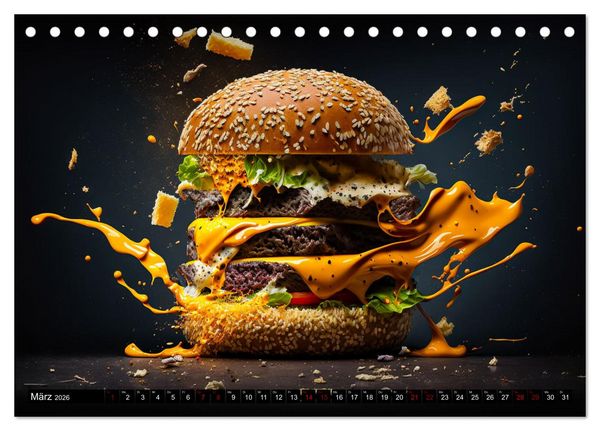 Produktbild: Burgerfood (Tischkalender 2026 DIN A5 quer), CALVENDO Monatskalender
