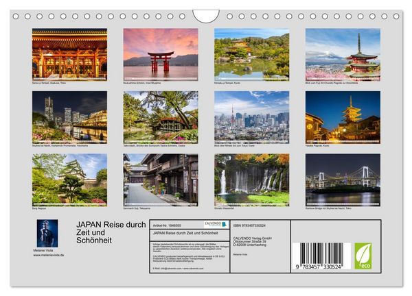 Produktbild: JAPAN Reise durch Zeit und Sch&ouml;nheit (Wandkalender 2026 DIN A4 quer), CALVENDO Monatskalender