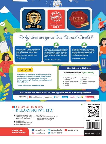 Produktbild: Oswaal CBSE Chapterwise & Topicwise Question Bank Class 9 Mathematics Book (For 2023-24 Exam)