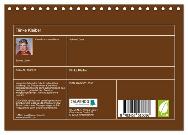 Produktbild: Flinke Kleiber (Tischkalender 2026 DIN A5 quer), CALVENDO Monatskalender