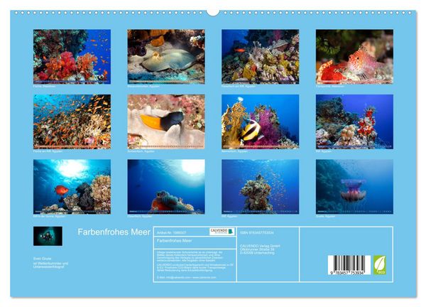 Produktbild: Farbenfrohes Meer (hochwertiger Premium Wandkalender 2026 DIN A2 quer), Kunstdruck in Hochglanz