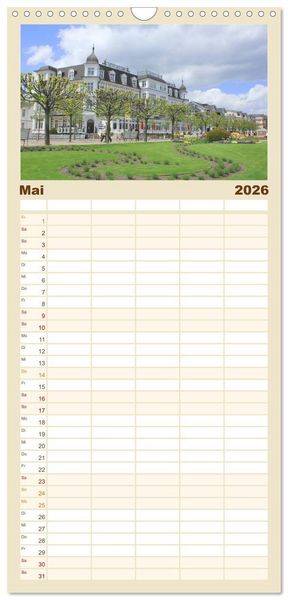 Produktbild: Familienplaner 2026 - Die Seeb&auml;der 2026 mit 5 Spalten (Wandkalender, 21 x 45 cm) CALVENDO