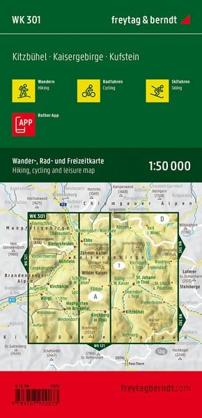 Produktbild: freytag & berndt Wanderkarte WK 301 Kitzb&uuml;hel, Kaisergebirge - Kufstein 1:50.000