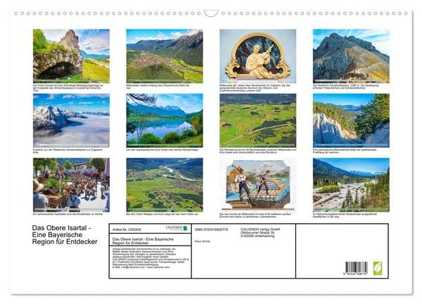 Produktbild: Das Obere Isartal - Eine Bayerische Region f&uuml;r Entdecker (Wandkalender 2027 DIN A2 quer), CALVENDO Monatskalender