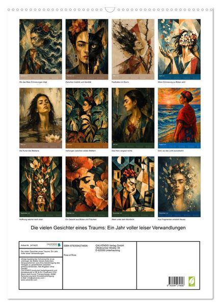 Produktbild: Die vielen Gesichter eines Traums: Ein Jahr voller leiser Verwandlungen (Wandkalender 2027 DIN A2 hoch), CALVENDO Monatskalender