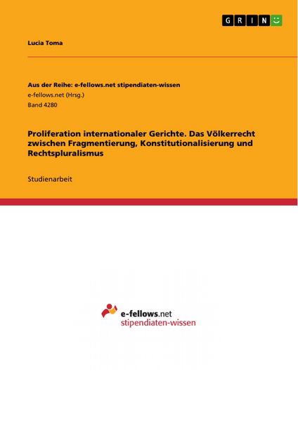 Produktbild: Proliferation internationaler Gerichte. Das V&ouml;lkerrecht zwischen Fragmentierung, Konstitutionalisierung und Rechtspluralismus