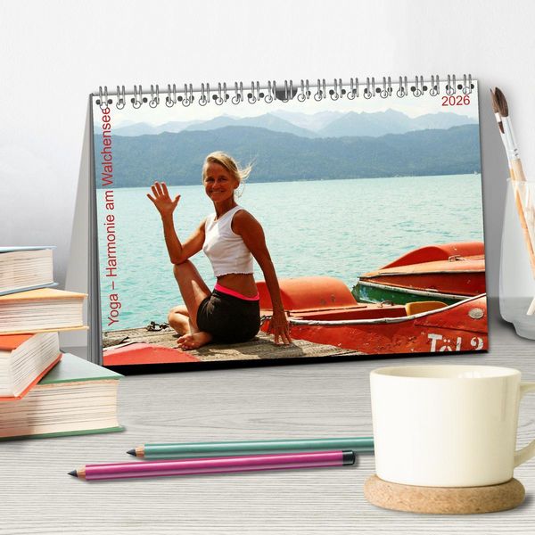 Produktbild: Yoga &ndash; Harmonie am Walchensee (Tischkalender 2026 DIN A5 quer), CALVENDO Monatskalender