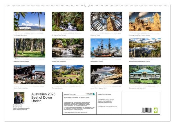 Produktbild: Australien 2026 Best of Down Under (Wandkalender 2026 DIN A2 quer), CALVENDO Monatskalender