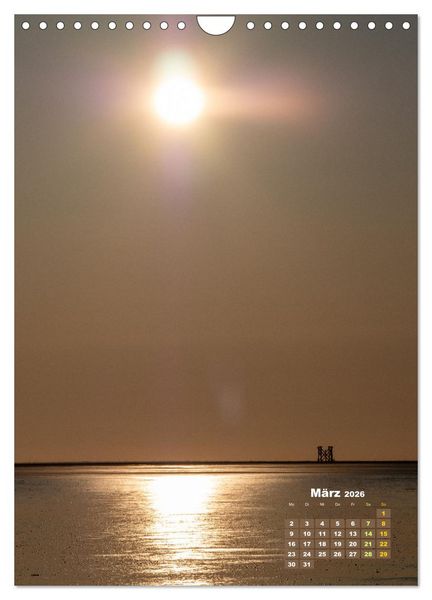Produktbild: Westerhever - Wattwanderung in den Sonnenuntergang (Wandkalender 2026 DIN A4 hoch), CALVENDO Monatskalender
