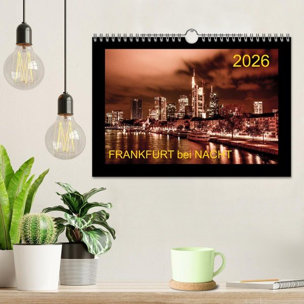 Produktbild: Frankfurt bei Nacht 2026 (Wandkalender 2026 DIN A4 quer), CALVENDO Monatskalender