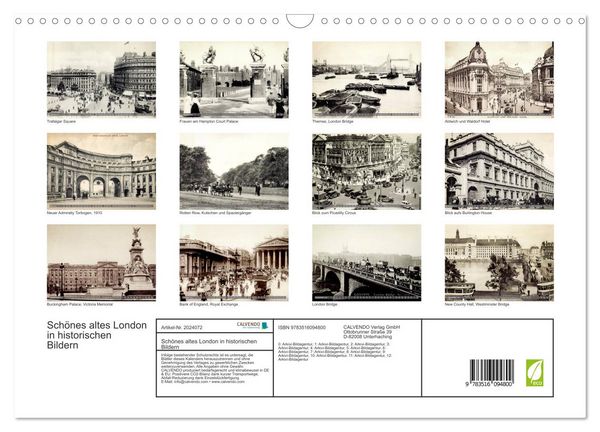 Produktbild: Sch&ouml;nes altes London in historischen Bildern (Wandkalender 2026 DIN A3 quer), CALVENDO Monatskalender