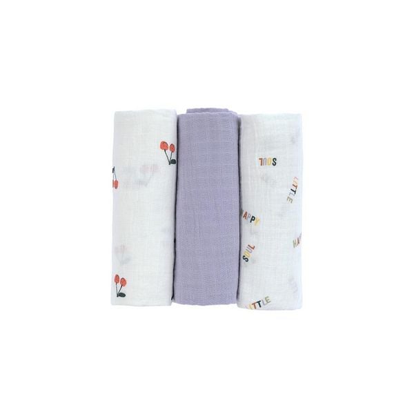 Swaddle & Burp Blanket M GOTS Happy Fruits Pear,