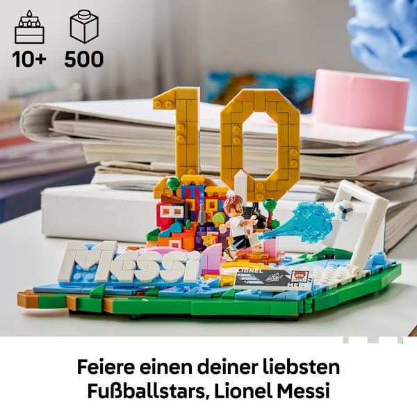 Produktbild: LEGO Editions 43011 Lionel Messi, Fu&szlig;ball-Highlights, Fu&szlig;ball-Deko; Bauset f&uuml;r Kinder