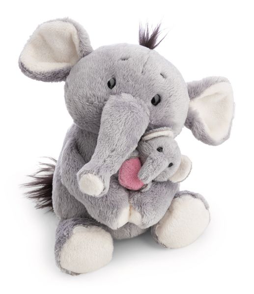Produktbild: NICI 62842 - Little & Me, Elefant mit Kind und Herz, 20 cm, schlenkernd, Kuscheltier, GREEN