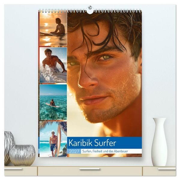 Produktbild: Karibik Surfer (hochwertiger Premium Wandkalender 2027 DIN A2 hoch), Kunstdruck in Hochglanz