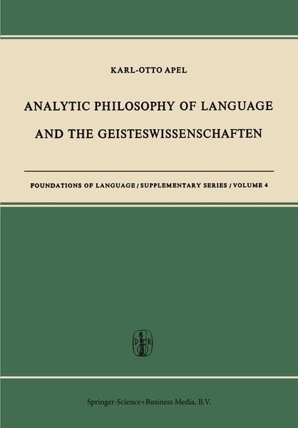 Produktbild: Analytic Philosophy of Language and the Geisteswissenschaften