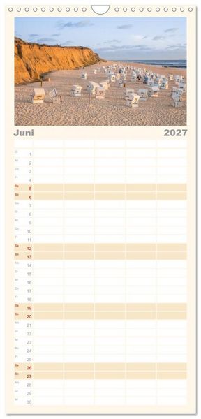 Produktbild: Familienplaner 2027 - Nordsee Insel Sylt mit 5 Spalten (Wandkalender, 21 x 45 cm) CALVENDO