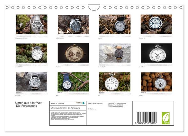 Produktbild: Uhren aus aller Welt - Die Fortsetzung (Wandkalender 2026 DIN A4 quer), CALVENDO Monatskalender