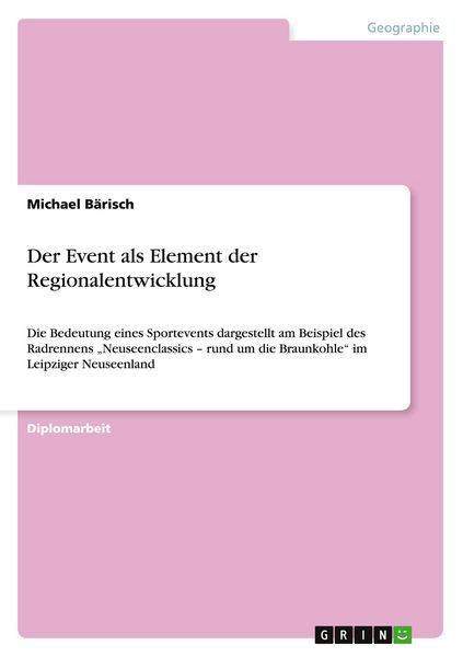 Produktbild: Der Event als Element der Regionalentwicklung