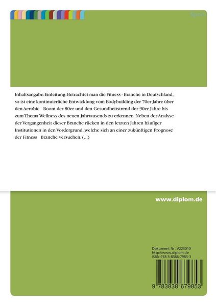Produktbild: Regionalanalyse des Fitnessmarktes Ostdeutschland