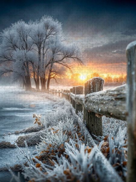 Produktbild: CALVENDO Puzzle Was f&uuml;r eine friedvolle winterliche Idylle | 1000 Teile Lege-Gr&ouml;&szlig;e 64x48cm Foto-Puzzle f&uuml;r gl&uuml;ckliche Stunden